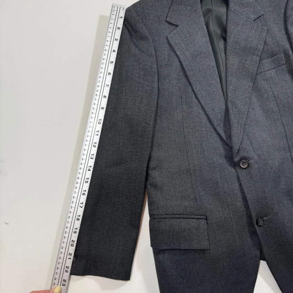Dormeuil Custom 3-Piece Suit Gray S 35 Birdseye Groom Prom Wedding Formal Blazer